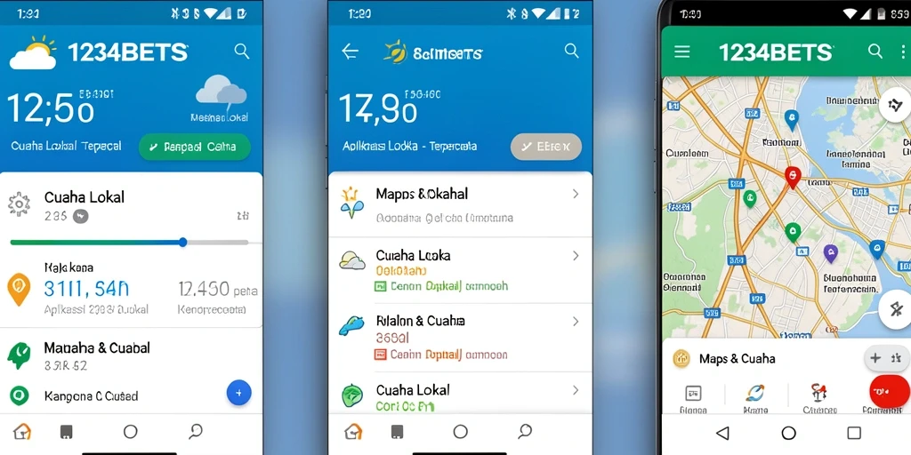Tampilan antarmuka aplikasi cuaca lokal 1234BETS yang informatif.