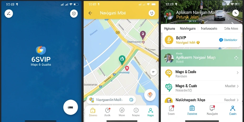Tampilan antarmuka pengguna 6SVIP untuk navigasi mobil yang intuitif.