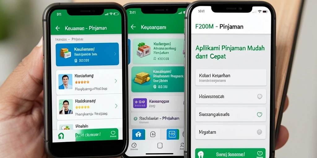Tampilan antarmuka aplikasi F200M yang user-friendly untuk pinjaman.