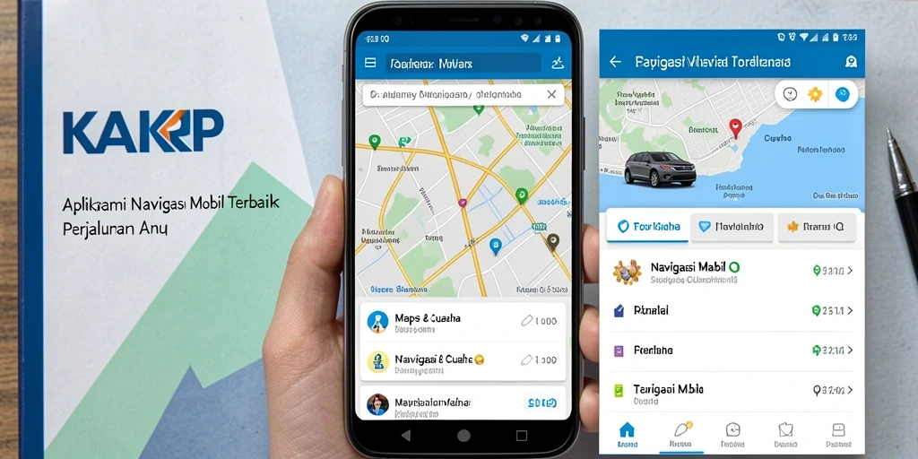 Antarmuka KAKRP menunjukkan peta navigasi mobil yang interaktif dan informatif.