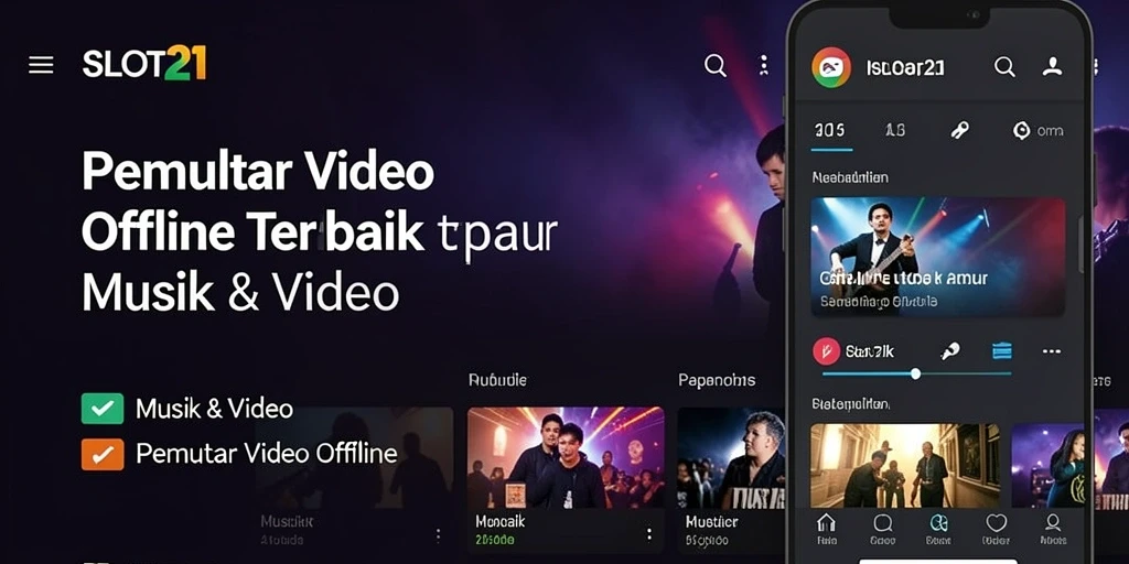 Tampilan antarmuka <strong>SLOT21</strong> yang sederhana dan fungsional untuk Pemutar Video Offline.