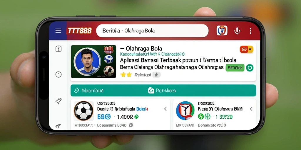 Screenshot antarmuka TTT888 yang menampilkan berita olahraga bola terbaru.