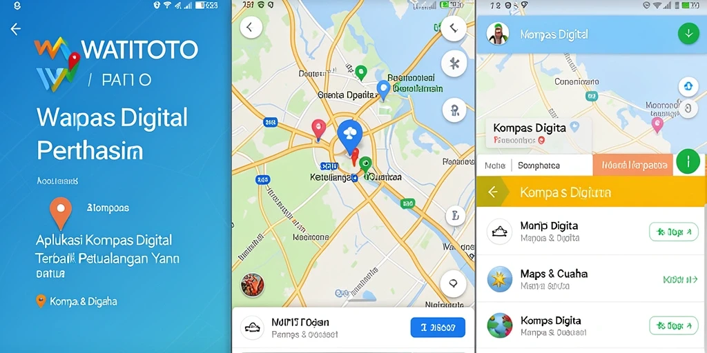 Antarmuka sederhana dan fungsional dari aplikasi Kompas Digital WATITOTO.